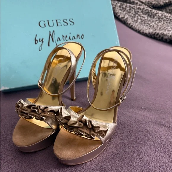 Beautiful Guess by Marciano Gold Stella High Heels. Size 6.5 - Picture 3 of 8